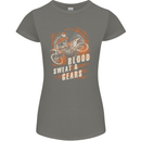 Blood Sweat and Gears Motocross Dirt Bike Womens Petite Cut T-Shirt Charcoal