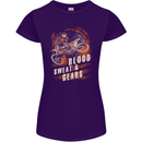 Blood Sweat and Gears Motocross Dirt Bike Womens Petite Cut T-Shirt Purple