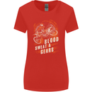 Blood Sweat and Gears Motocross Dirt Bike Womens Wider Cut T-Shirt Red