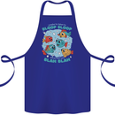 Bloop Bloop Funny Fishing Fisherman Cotton Apron 100% Organic Royal Blue