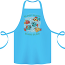 Bloop Bloop Funny Fishing Fisherman Cotton Apron 100% Organic Turquoise