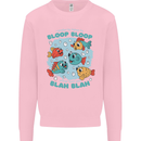 Bloop Bloop Funny Fishing Fisherman Kids Sweatshirt Jumper Light Pink