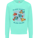 Bloop Bloop Funny Fishing Fisherman Kids Sweatshirt Jumper Peppermint