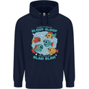 Bloop Bloop Funny Fishing Fisherman Mens 80% Cotton Hoodie Navy Blue