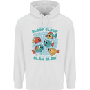 Bloop Bloop Funny Fishing Fisherman Mens 80% Cotton Hoodie White