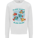 Bloop Bloop Funny Fishing Fisherman Mens Sweatshirt Jumper White