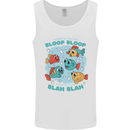 Bloop Bloop Funny Fishing Fisherman Mens Vest Tank Top White