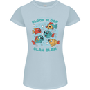 Bloop Bloop Funny Fishing Fisherman Womens Petite Cut T-Shirt Light Blue