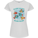 Bloop Bloop Funny Fishing Fisherman Womens Petite Cut T-Shirt White