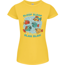 Bloop Bloop Funny Fishing Fisherman Womens Petite Cut T-Shirt Yellow