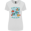Bloop Bloop Funny Fishing Fisherman Womens Wider Cut T-Shirt White