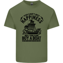 Boats You Can't Buy Hapiness Sailor Sailing Mens Cotton T-Shirt Tee Top Military Green
