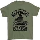 Boats You Can't Buy Hapiness Sailor Sailing Mens T-Shirt Cotton Gildan Military Green