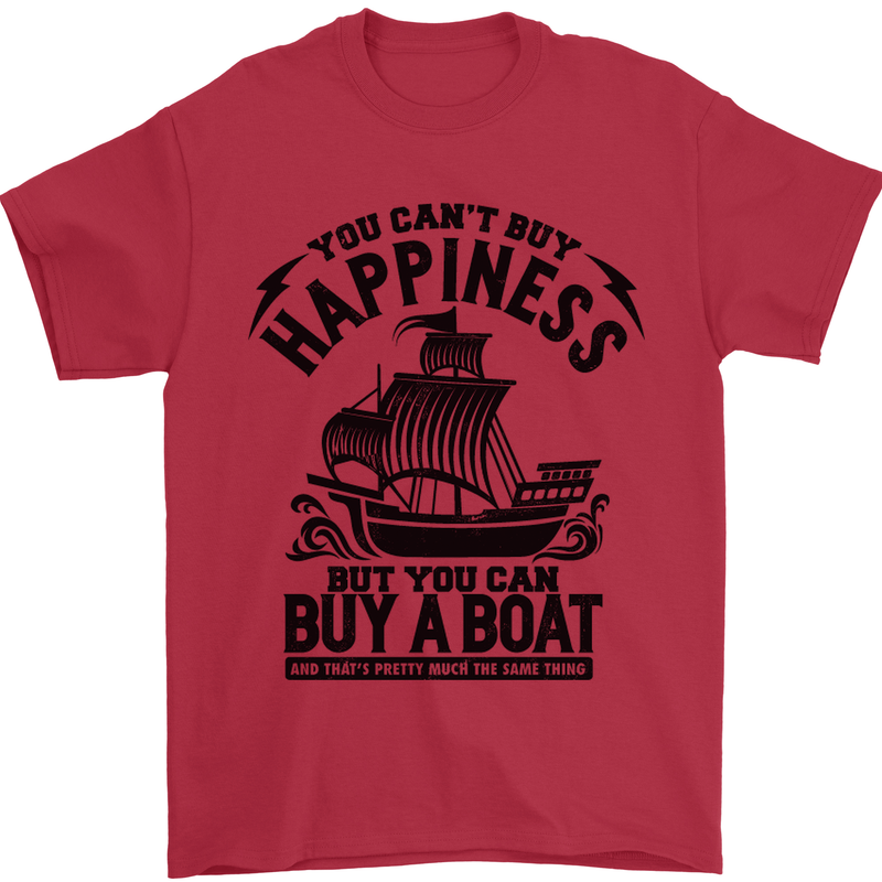Boats You Can't Buy Hapiness Sailor Sailing Mens T-Shirt Cotton Gildan Red