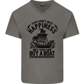 Boats You Can't Buy Hapiness Sailor Sailing Mens V-Neck Cotton T-Shirt Charcoal