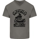 Boats You Can't Buy Hapiness Sailor Sailing Mens V-Neck Cotton T-Shirt Charcoal