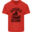 Boats You Can't Buy Hapiness Sailor Sailing Mens V-Neck Cotton T-Shirt Red