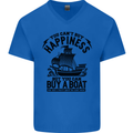 Boats You Can't Buy Hapiness Sailor Sailing Mens V-Neck Cotton T-Shirt Royal Blue