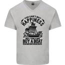 Boats You Can't Buy Hapiness Sailor Sailing Mens V-Neck Cotton T-Shirt Sports Grey
