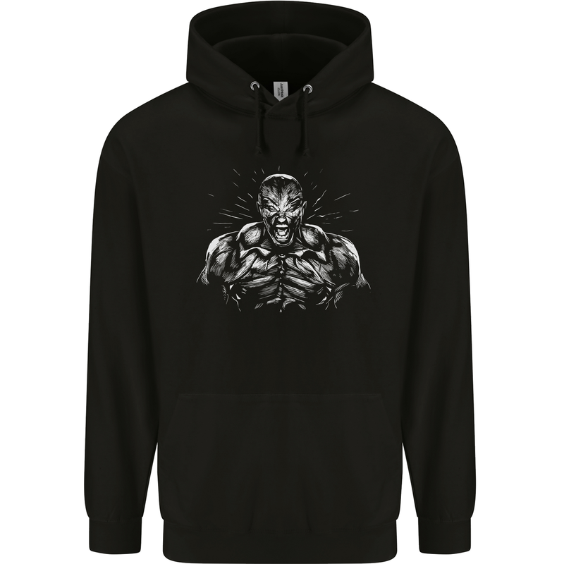 Bodybuilder Gym Training Top Bodybuilding Childrens Kids Hoodie Black