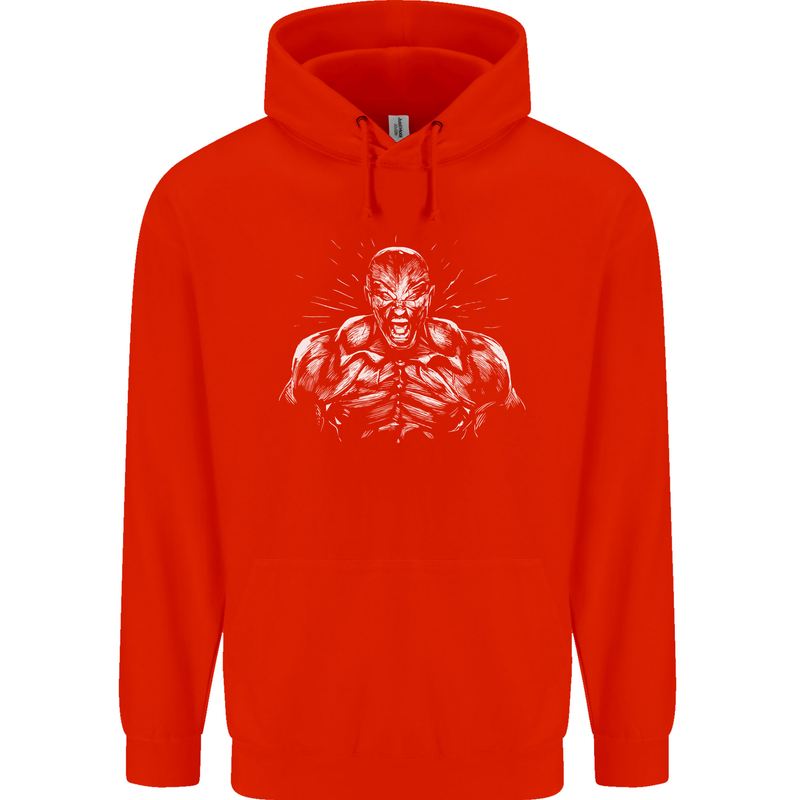 Bodybuilder Gym Training Top Bodybuilding Childrens Kids Hoodie Bright Red