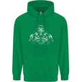 Bodybuilder Gym Training Top Bodybuilding Childrens Kids Hoodie Irish Green