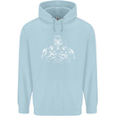 Bodybuilder Gym Training Top Bodybuilding Childrens Kids Hoodie Light Blue