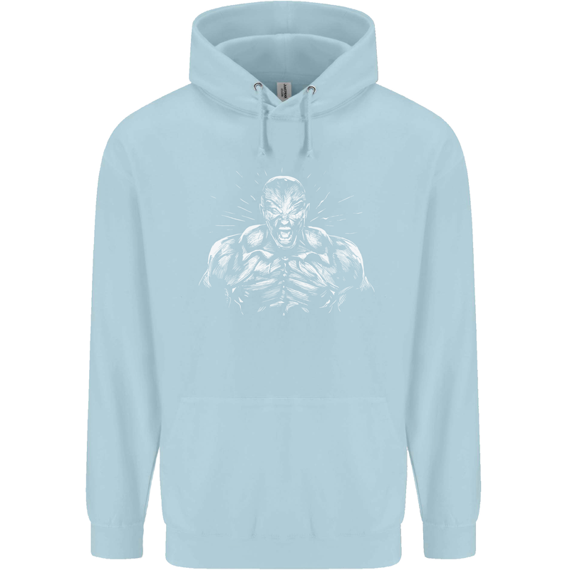 Bodybuilder Gym Training Top Bodybuilding Childrens Kids Hoodie Light Blue