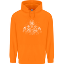 Bodybuilder Gym Training Top Bodybuilding Childrens Kids Hoodie Orange