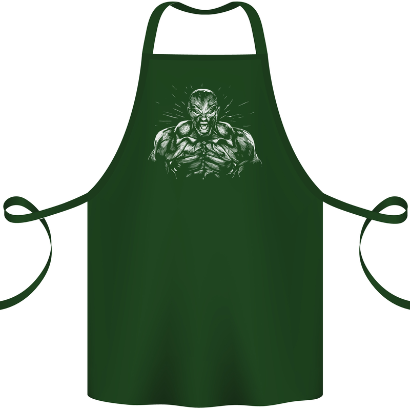 Bodybuilder Gym Training Top Bodybuilding Cotton Apron 100% Organic Forest Green