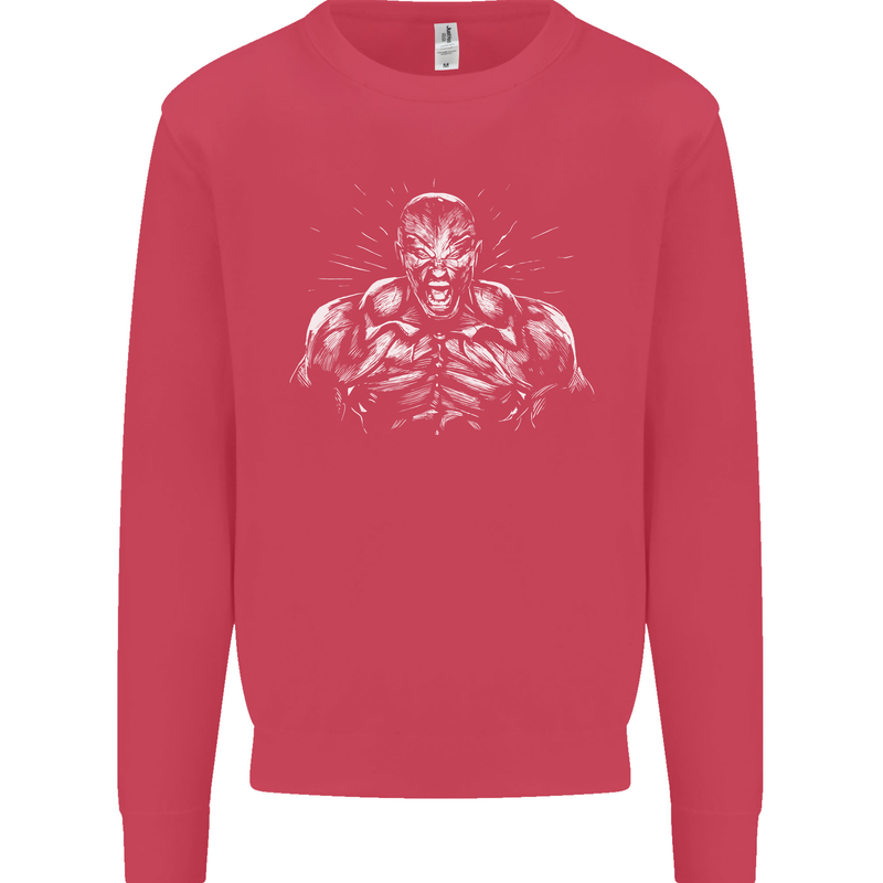 Bodybuilder Gym Training Top Bodybuilding Kids Sweatshirt Jumper Heliconia