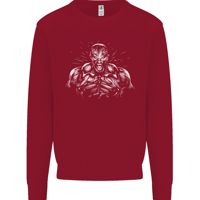 Bodybuilder Gym Training Top Bodybuilding Kids Sweatshirt Jumper Red