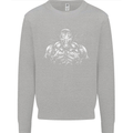 Bodybuilder Gym Training Top Bodybuilding Kids Sweatshirt Jumper Sports Grey