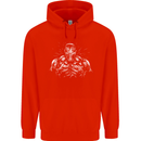 Bodybuilder Gym Training Top Bodybuilding Mens 80% Cotton Hoodie Bright Red