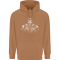 Bodybuilder Gym Training Top Bodybuilding Mens 80% Cotton Hoodie Caramel Latte