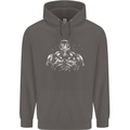 Bodybuilder Gym Training Top Bodybuilding Mens 80% Cotton Hoodie Charcoal