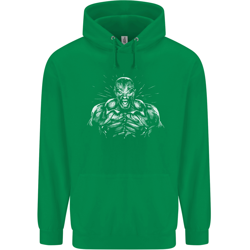 Bodybuilder Gym Training Top Bodybuilding Mens 80% Cotton Hoodie Irish Green
