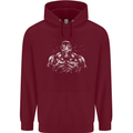 Bodybuilder Gym Training Top Bodybuilding Mens 80% Cotton Hoodie Maroon