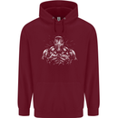 Bodybuilder Gym Training Top Bodybuilding Mens 80% Cotton Hoodie Maroon