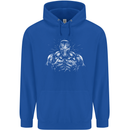 Bodybuilder Gym Training Top Bodybuilding Mens 80% Cotton Hoodie Royal Blue
