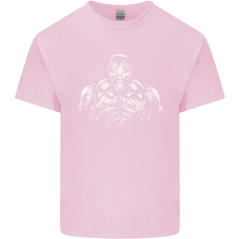 Bodybuilder Gym Training Top Bodybuilding Mens Cotton T-Shirt Tee Top Light Pink