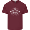 Bodybuilder Gym Training Top Bodybuilding Mens Cotton T-Shirt Tee Top Maroon