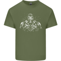 Bodybuilder Gym Training Top Bodybuilding Mens Cotton T-Shirt Tee Top Military Green