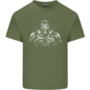 Bodybuilder Gym Training Top Bodybuilding Mens Cotton T-Shirt Tee Top Military Green