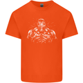 Bodybuilder Gym Training Top Bodybuilding Mens Cotton T-Shirt Tee Top Orange