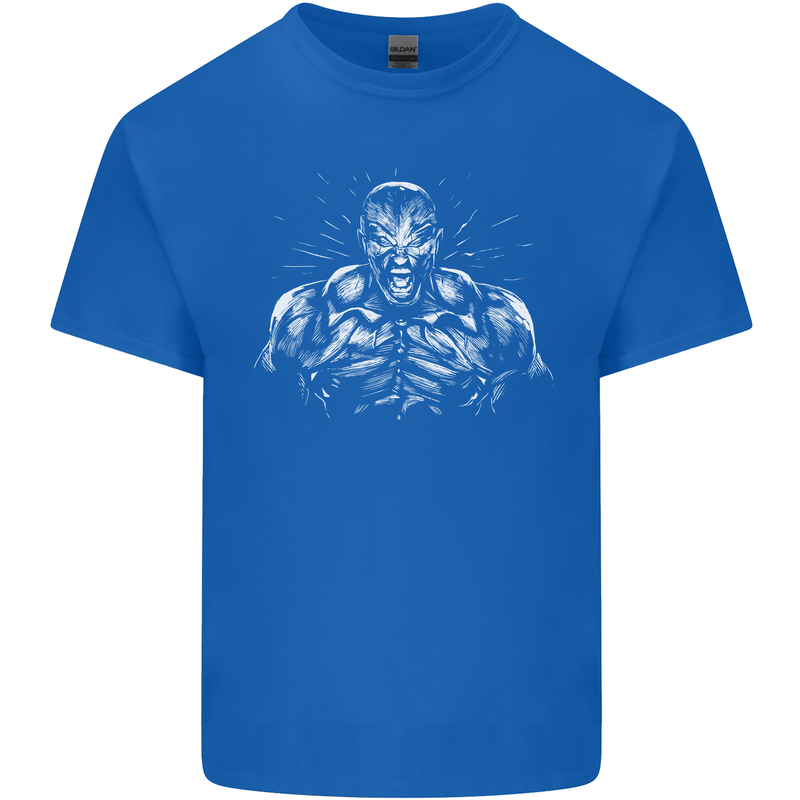 Bodybuilder Gym Training Top Bodybuilding Mens Cotton T-Shirt Tee Top Royal Blue