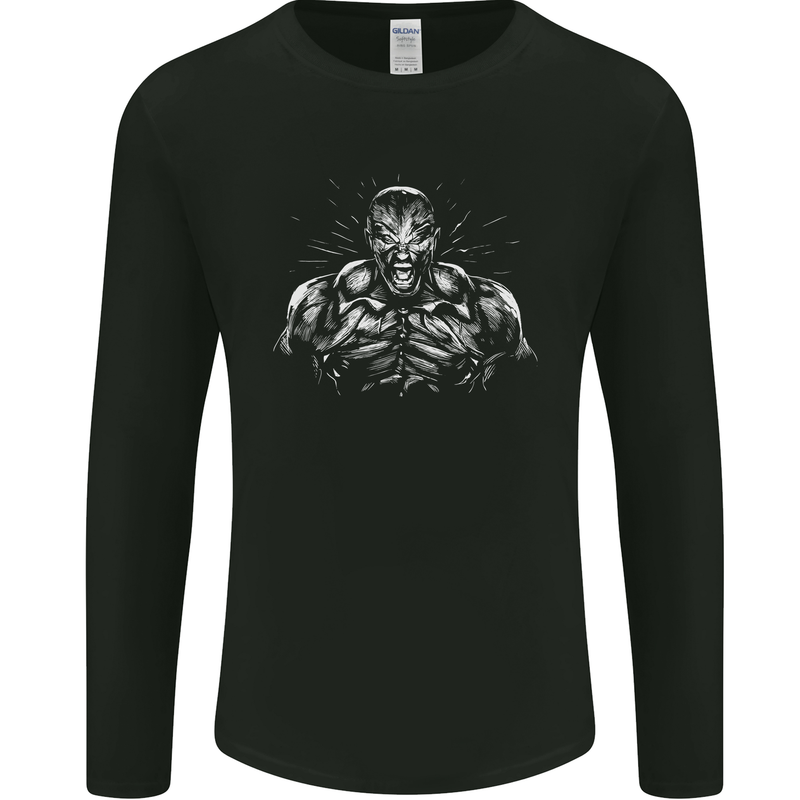 Bodybuilder Gym Training Top Bodybuilding Mens Long Sleeve T-Shirt Black