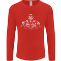 Bodybuilder Gym Training Top Bodybuilding Mens Long Sleeve T-Shirt Red