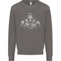 Bodybuilder Gym Training Top Bodybuilding Mens Sweatshirt Jumper Charcoal
