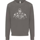Bodybuilder Gym Training Top Bodybuilding Mens Sweatshirt Jumper Charcoal